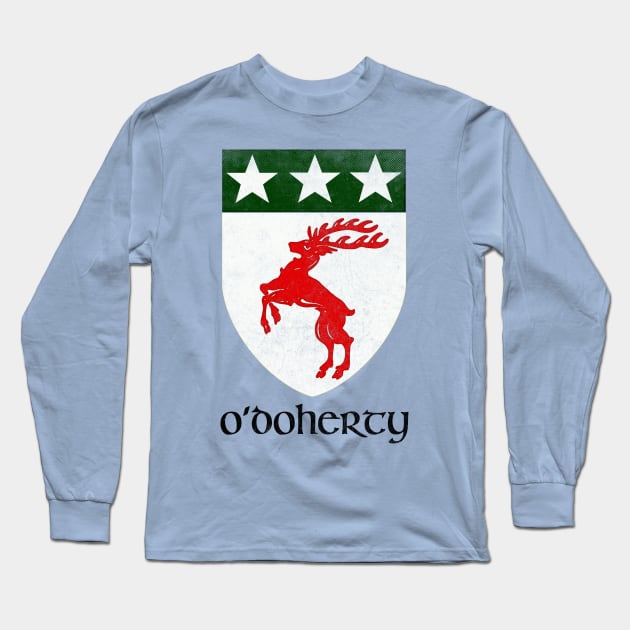 O'Doherty  / Vintage Style Crest Coat Of Arms Design Long Sleeve T-Shirt by feck!